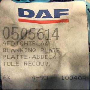 DAF Afdichtplaat no0505614